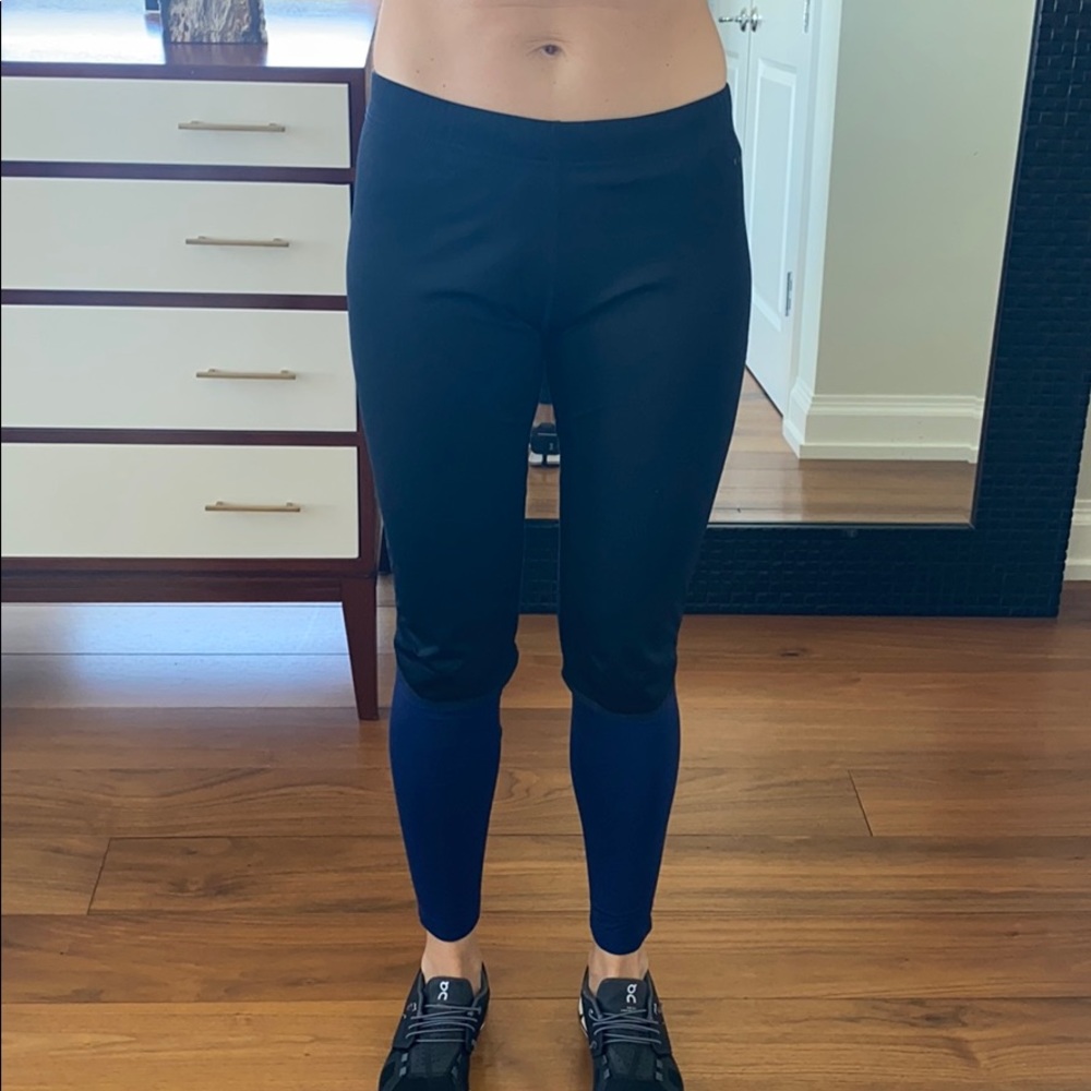 Navy black running leggings